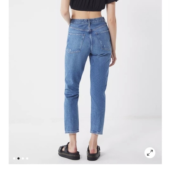 Agolde Jeans Jamie High Rise Classic Distressed Jeans in Angst 26 - Picture 10 of 14